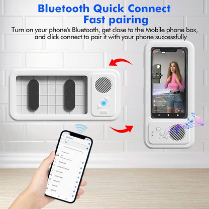Soporte para teléfono de ducha con altavoz